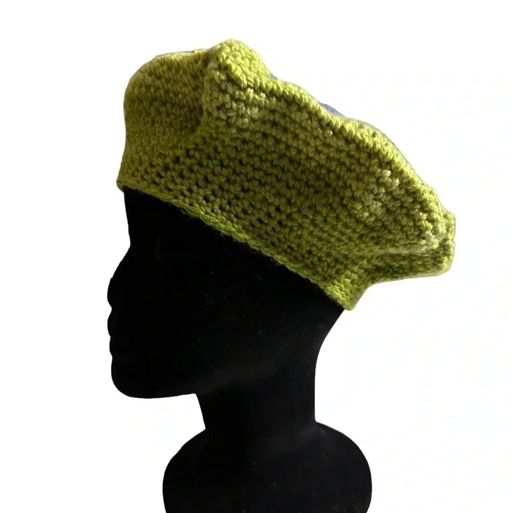 NEW Crochet Ladies Casual Beret Hat Tam Crown Cover.